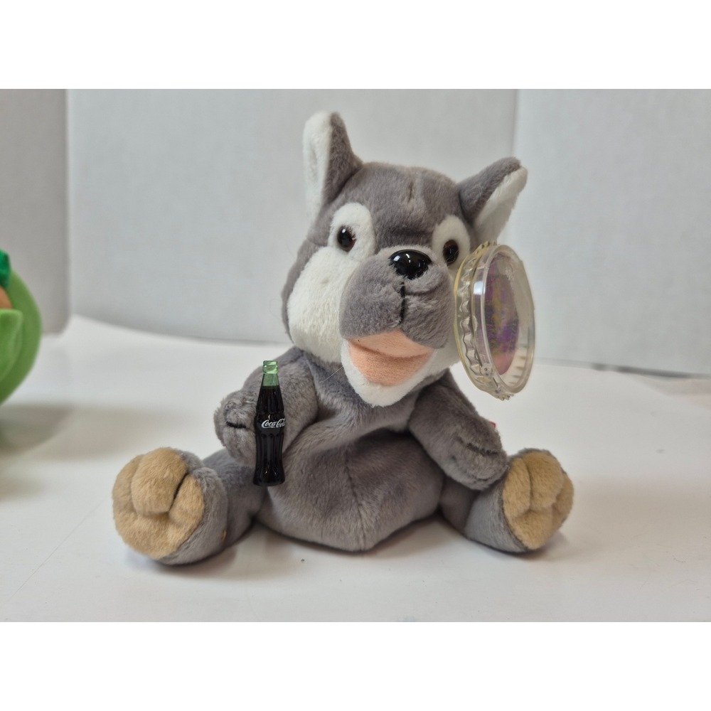 Vintage 1999 Coca-Cola International Collection Wolf Plush Germany Grey 6 inch